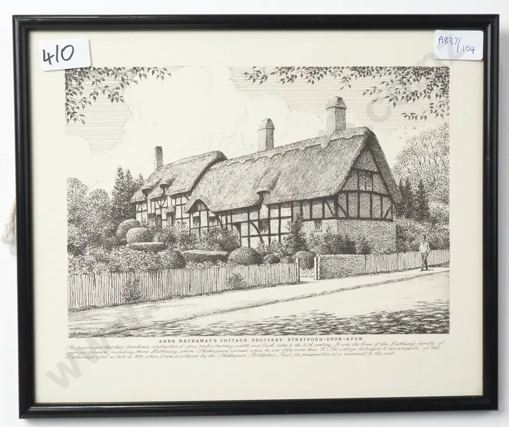 J Mortlock - Shakespeare's Cottages, Four Prints Image 1++