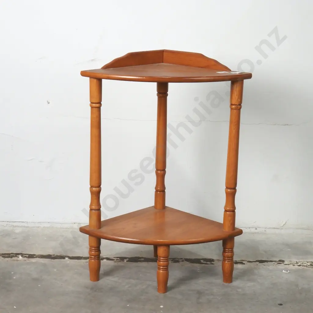 Light Oak Corner Two Shelf What-Not Image 1++