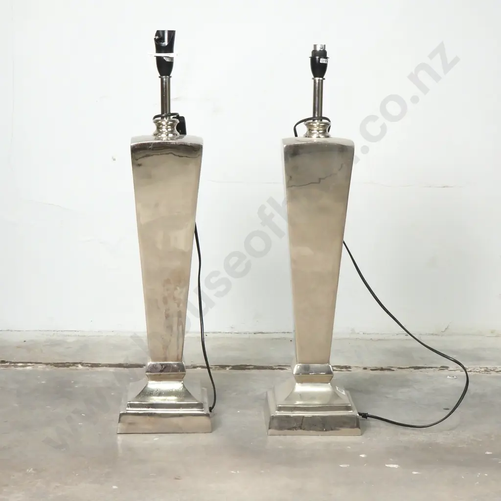 Two Stainless Steel Lamp Bases A/F Image 1++