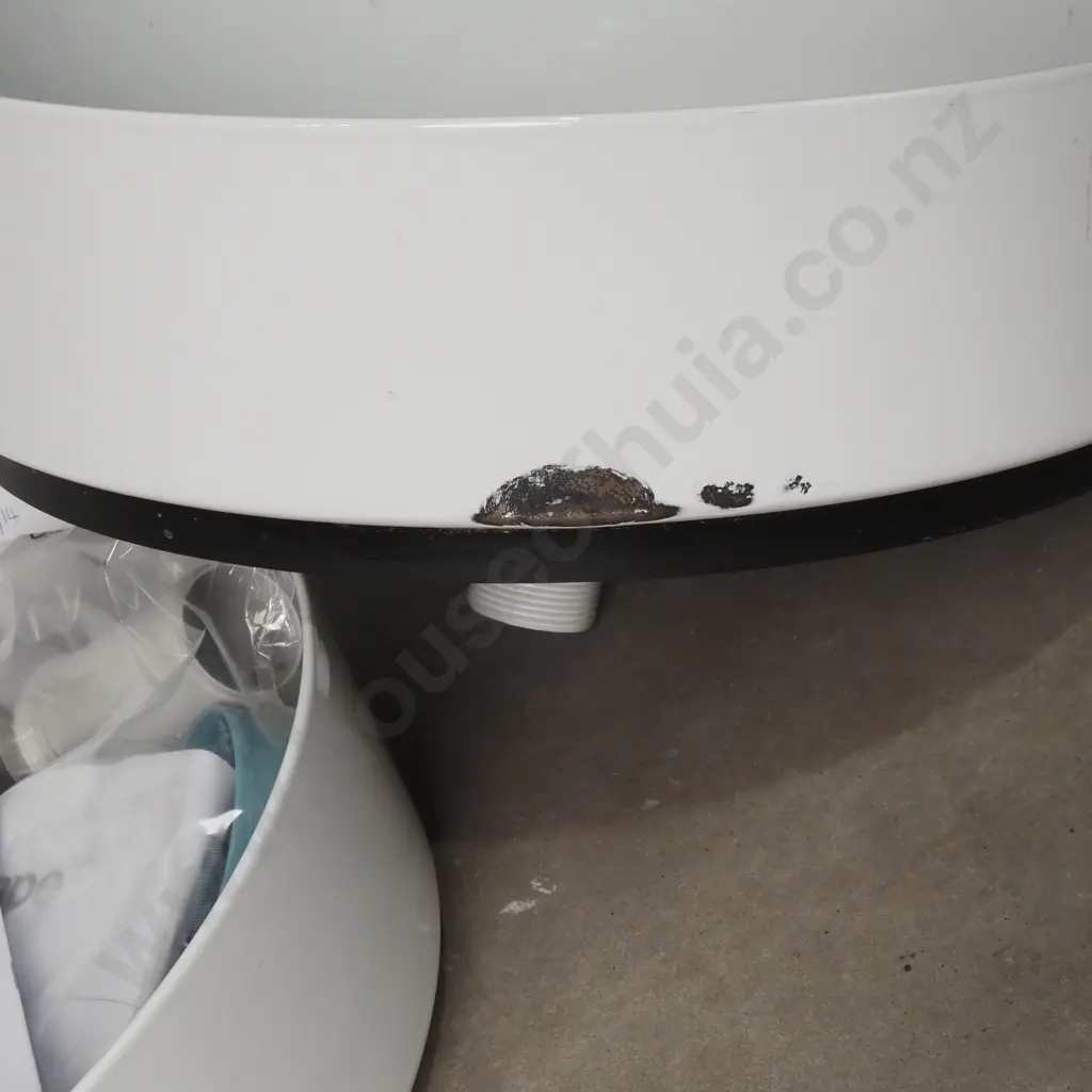 Pair Of Heirloom Radial 355 Matt White Counter Top Basins. H 355  x H 120mm Image 1++