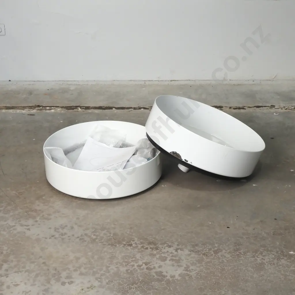 Pair Of Heirloom Radial 355 Matt White Counter Top Basins. H 355  x H 120mm Image 1++