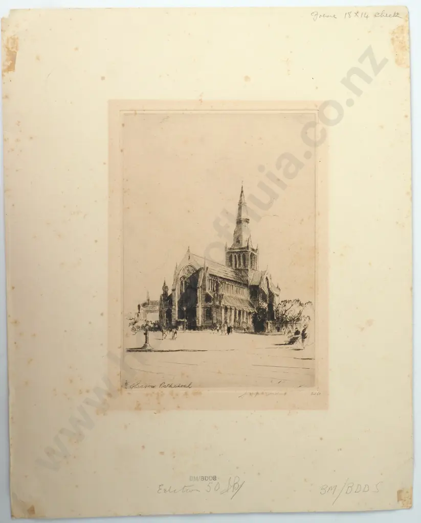 Joseph Burns - Glasgow Cathedral, Etching Image 1++