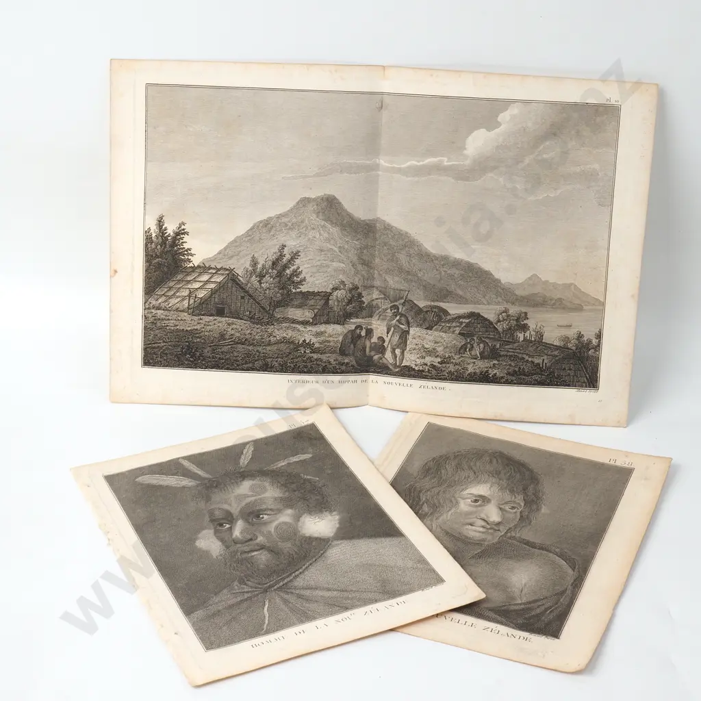 Bernard Direxit - Three Nouvelle Zélande Prints, Engraving Image 1++