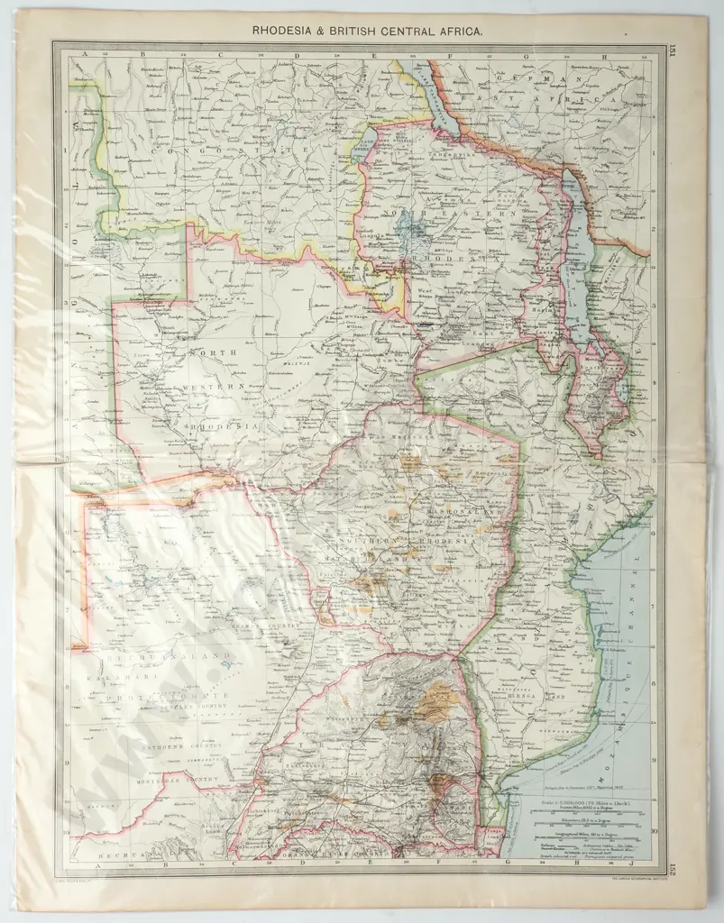 George Philip & Son Ltd - Rhodesia & British Central Africa, The Harmsworth Universal Atlas Image 1++
