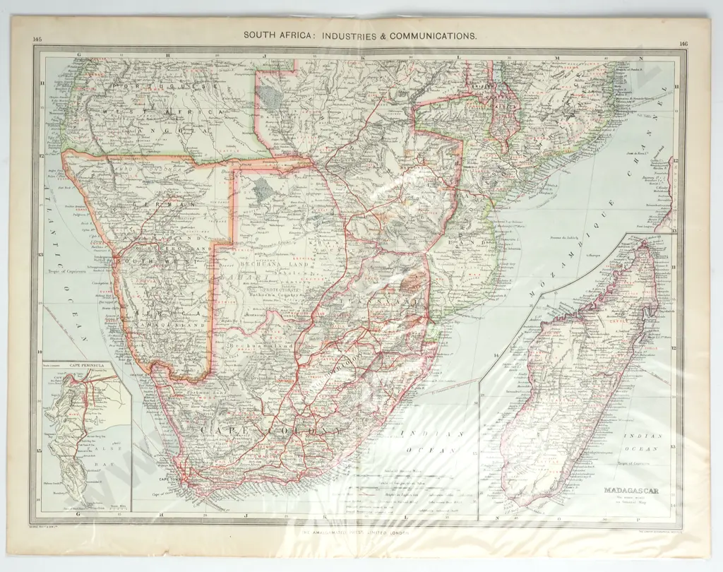 George Philip & Son Ltd - South Africa: Industries & Communications, The Harmsworth Universal Atlas Image 1++