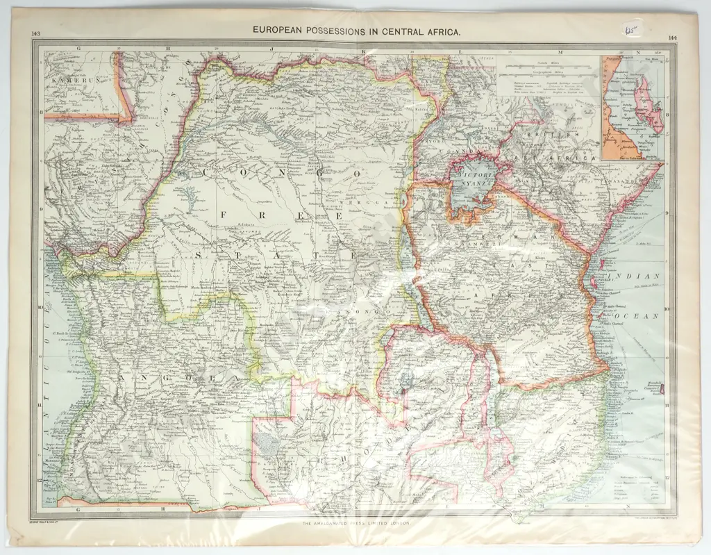 George Philip & Son Ltd - European Possessions in Central Africa, The Harmsworth Universal Atlas Image 1++