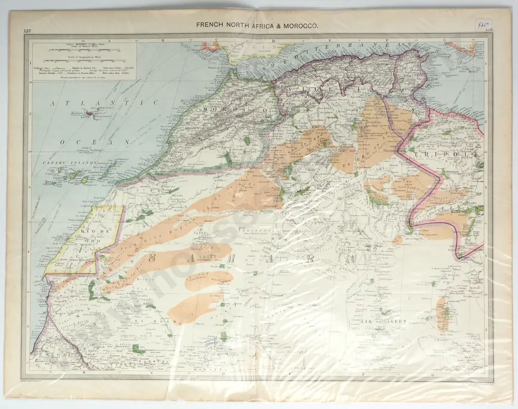 George Philip & Son Ltd - French North Africa & Morocco, The Harmsworth Universal Atlas Image 1++