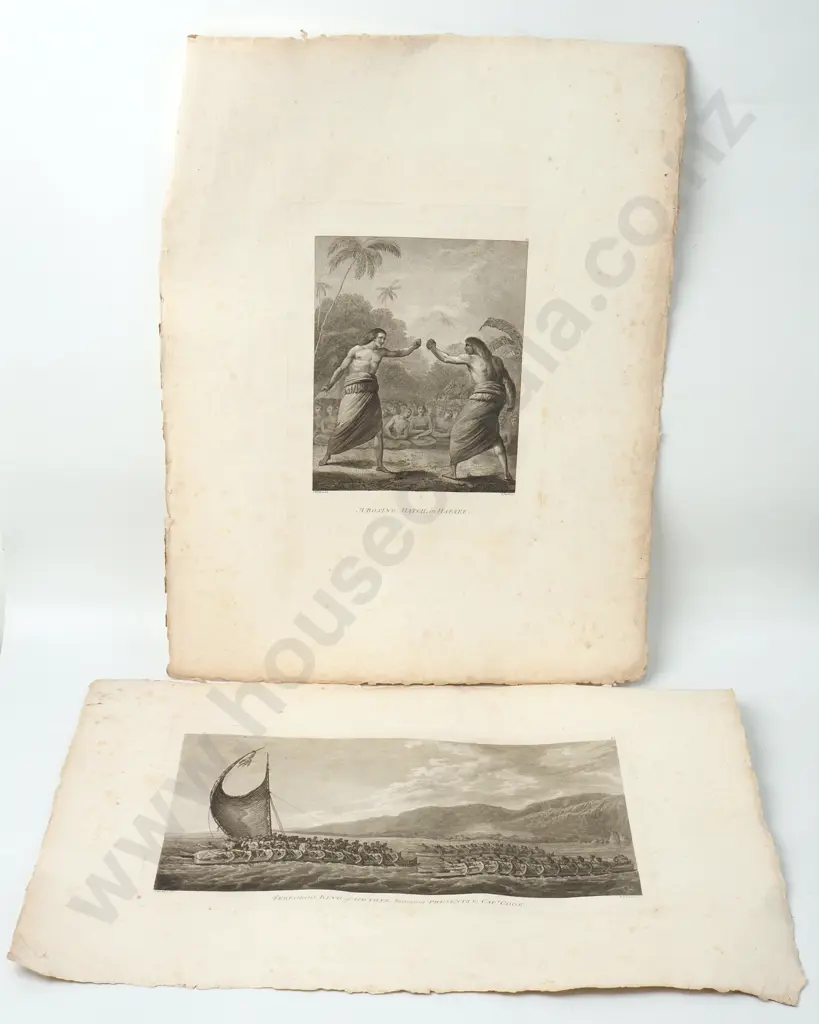 B. T Pouncy & I. Taylor - Two Hawaiian Engravings, Etchings Image 1++