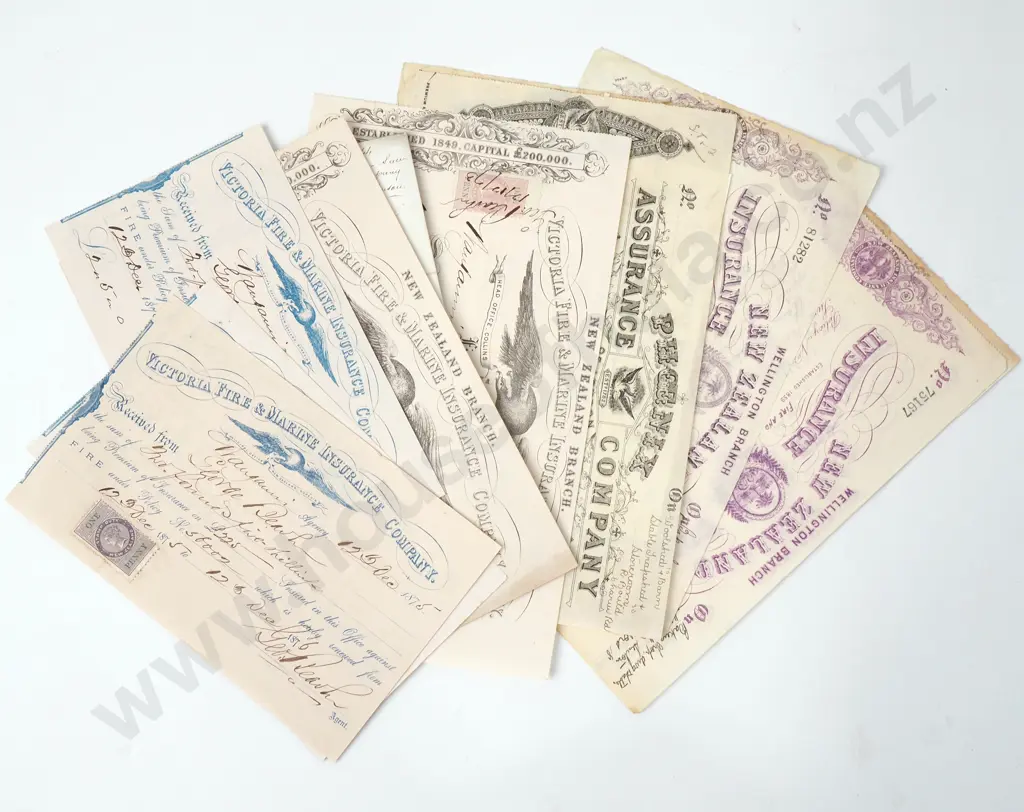Insurance renewals/Receipts - Australia & New Zealand - 1875 earliest Image 1++