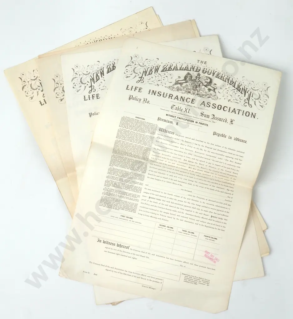 Life Insurance - The New Zealand Government - Blank Agreements Image 1++