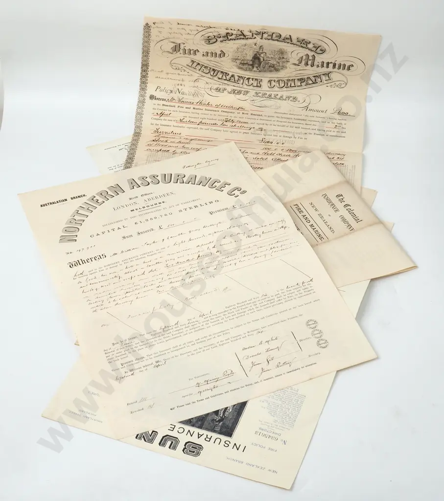 Insurance - New Zealand, Fire, Marine - 1881 earliest Image 1++