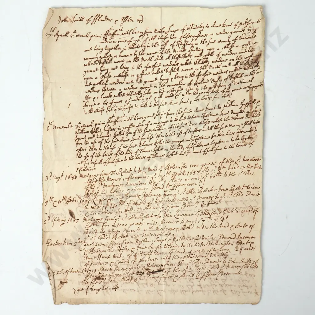 Copy - Summary of Records - 1600s - Page Image 1++