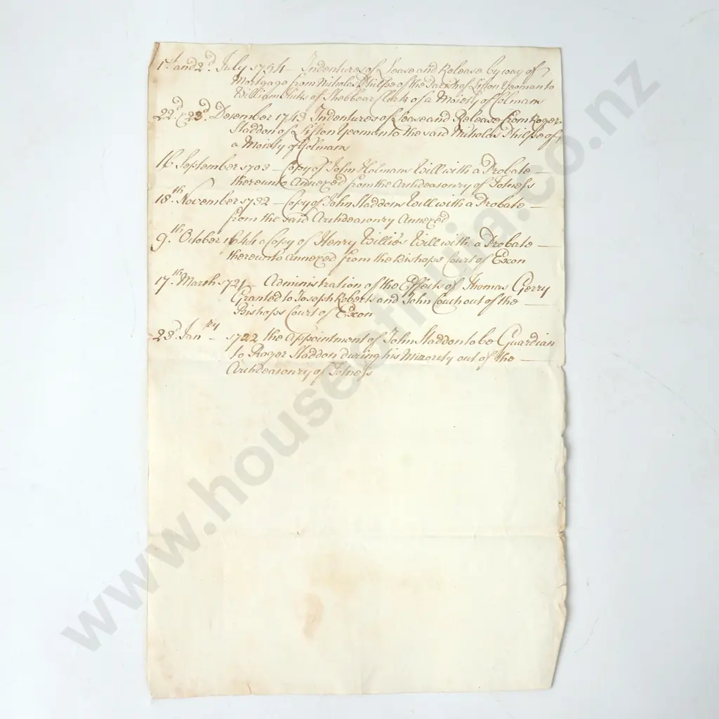 Copy - Summary of Records - 1700s - Page Image 1++