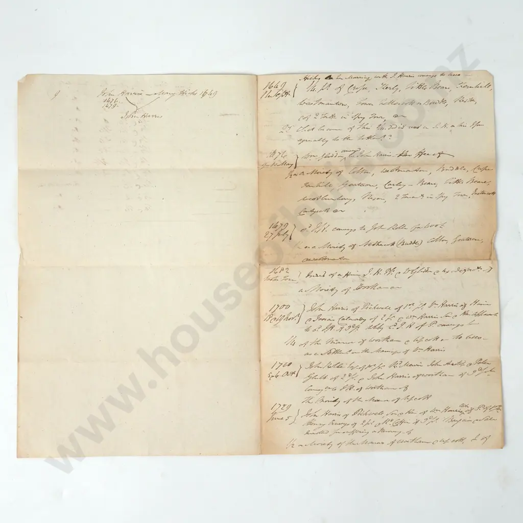 Copy - Summary of Records - 1700s - Page Image 1++