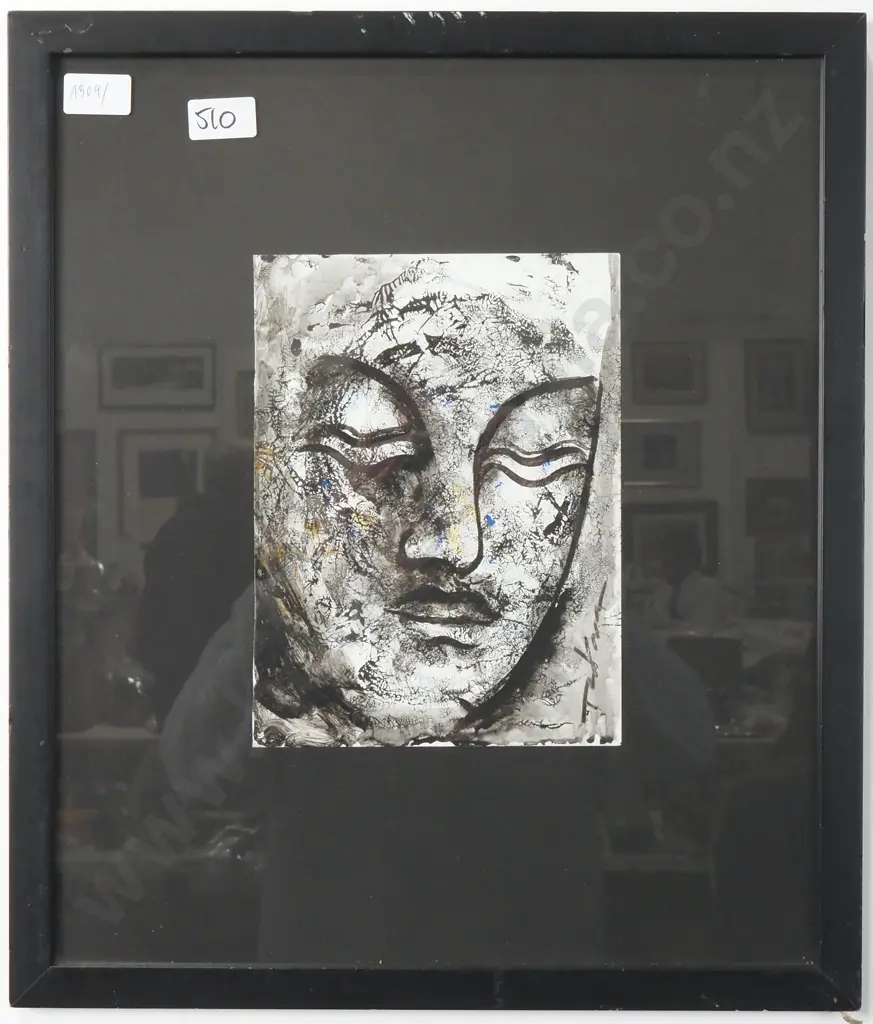 Artist Indeschiperable: 'Black & White Buddha Head' Image 1++