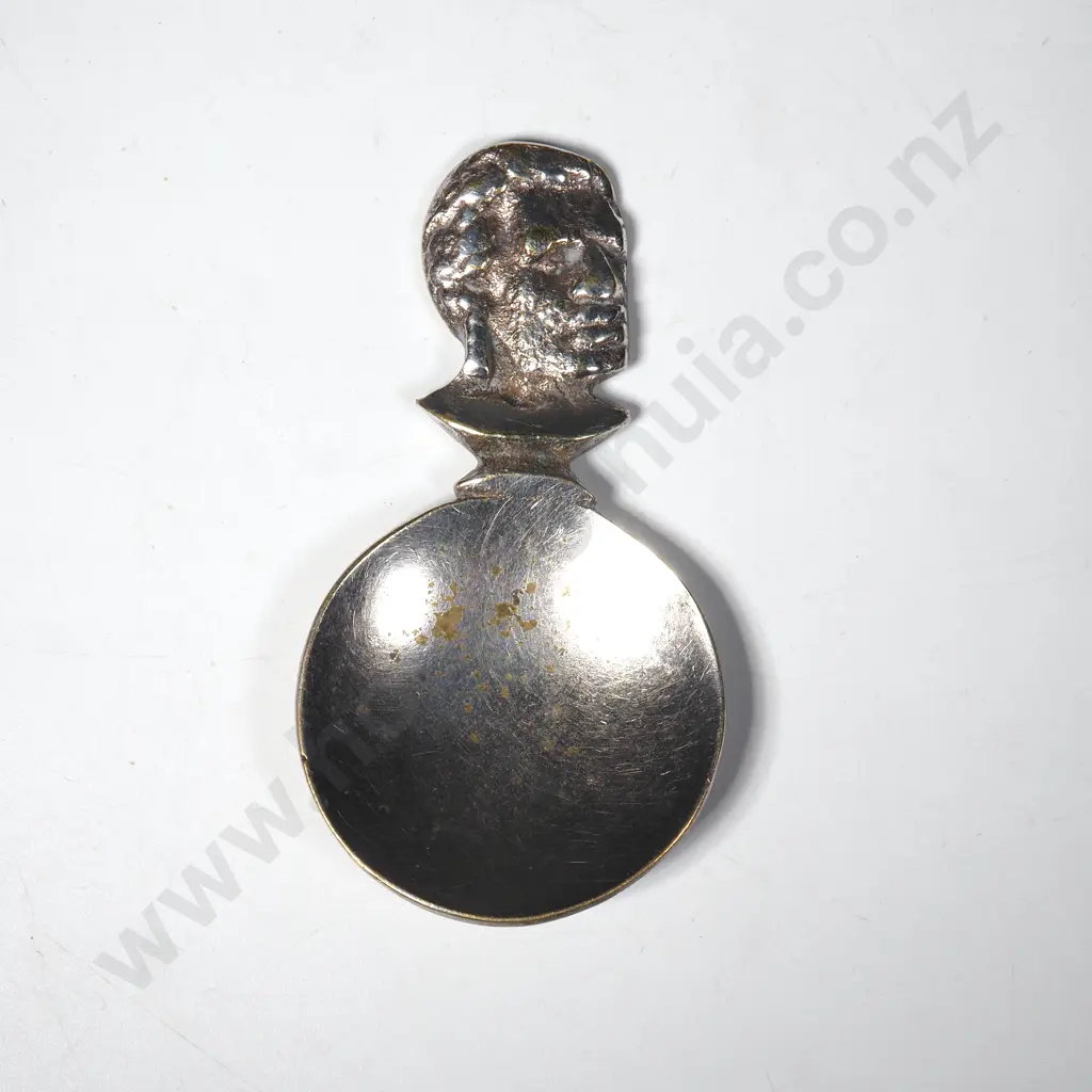 Vintage Tea Caddy Spoon w Maori Head Handle  Image 1++