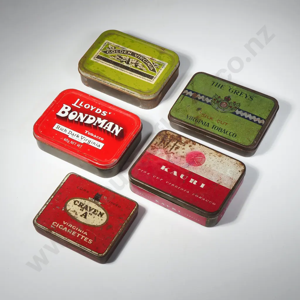 Five Vintage Tobacco Tins Image 1++