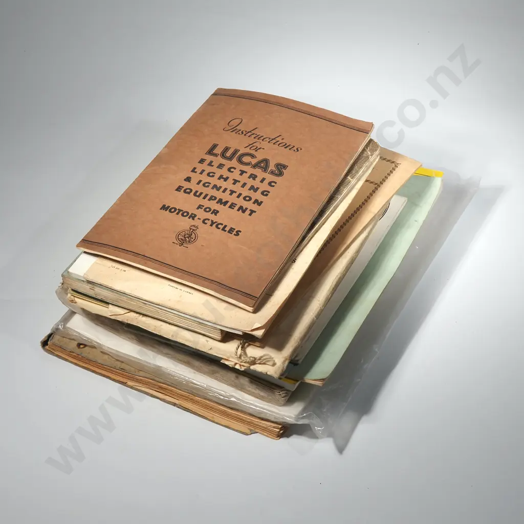 Large Quantity Of Instruction Manuals Including Instructions for Lucas Electric Lighting & Ignition Equipment for Cycles Image 1++