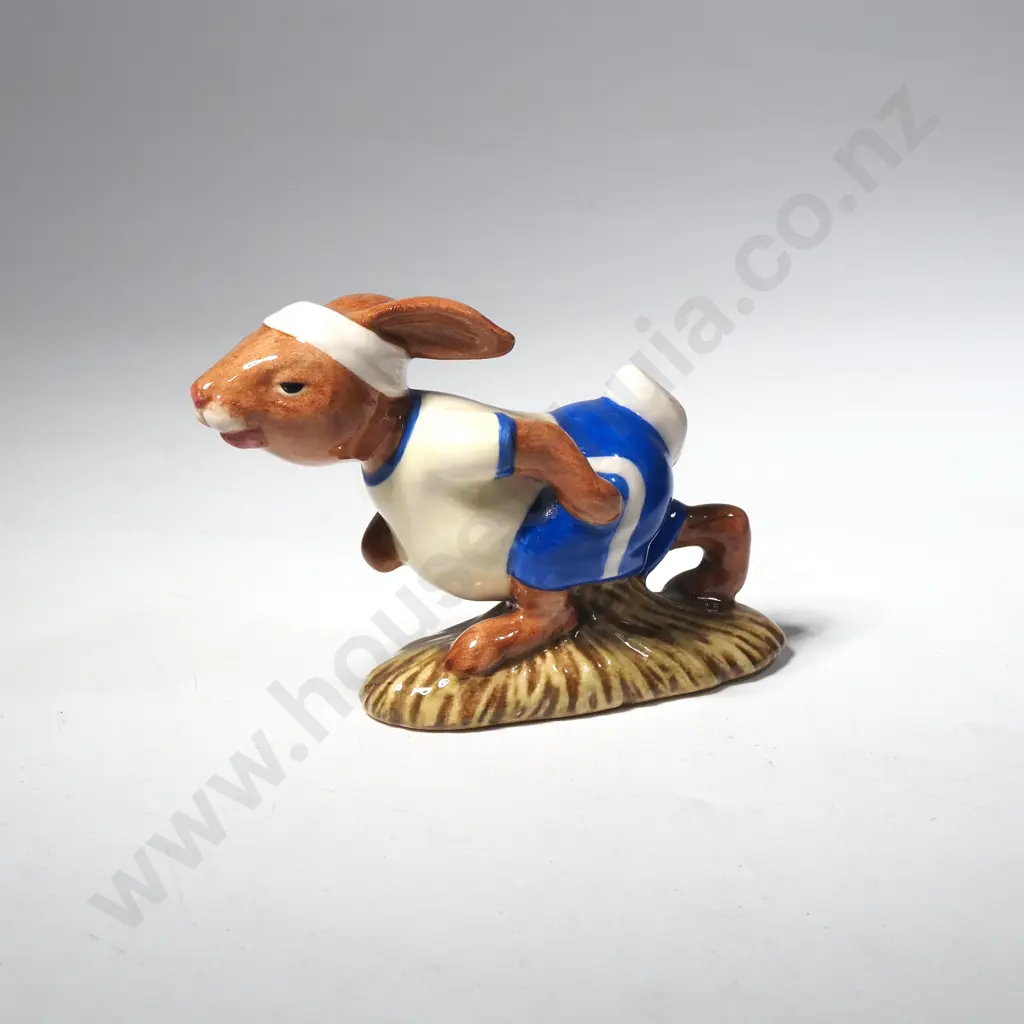 Royal Doulton Bunnykins Jogging Figure DB 22 & Small Webb & Corbett Crystal Compote Image 1++