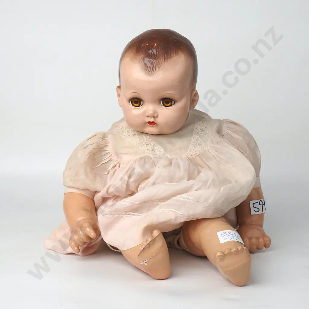 Vintage Hard Plastic Baby Doll with Cloth Body Image 1++