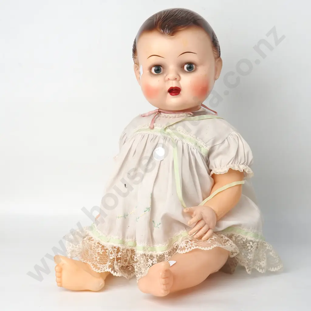 Large Celluloid Toddler Doll with Blinking Eyes and Moving Tongue Image 1++