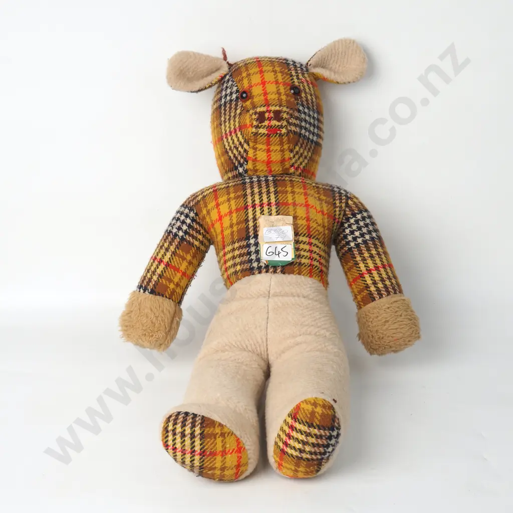 Large Tartan Handmade Teddy Bear Image 1++