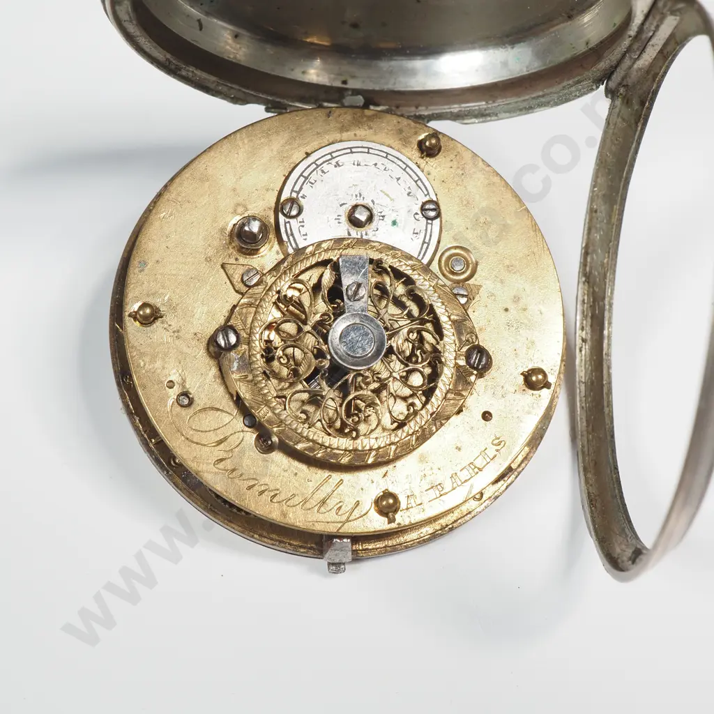 1752 Silver Verge Romilly Paris Pocket Watch A/F Image 1++