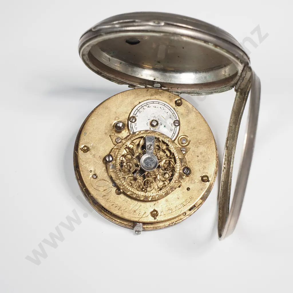1752 Silver Verge Romilly Paris Pocket Watch A/F Image 1++