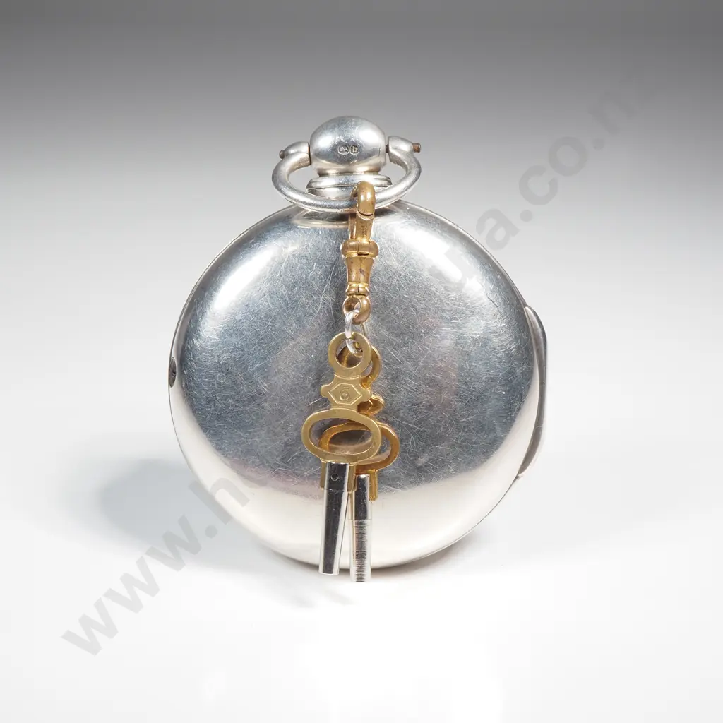 Impressive 1819 Verge Movement Sterling Silver Pair Case Pocket Watch Image 1++