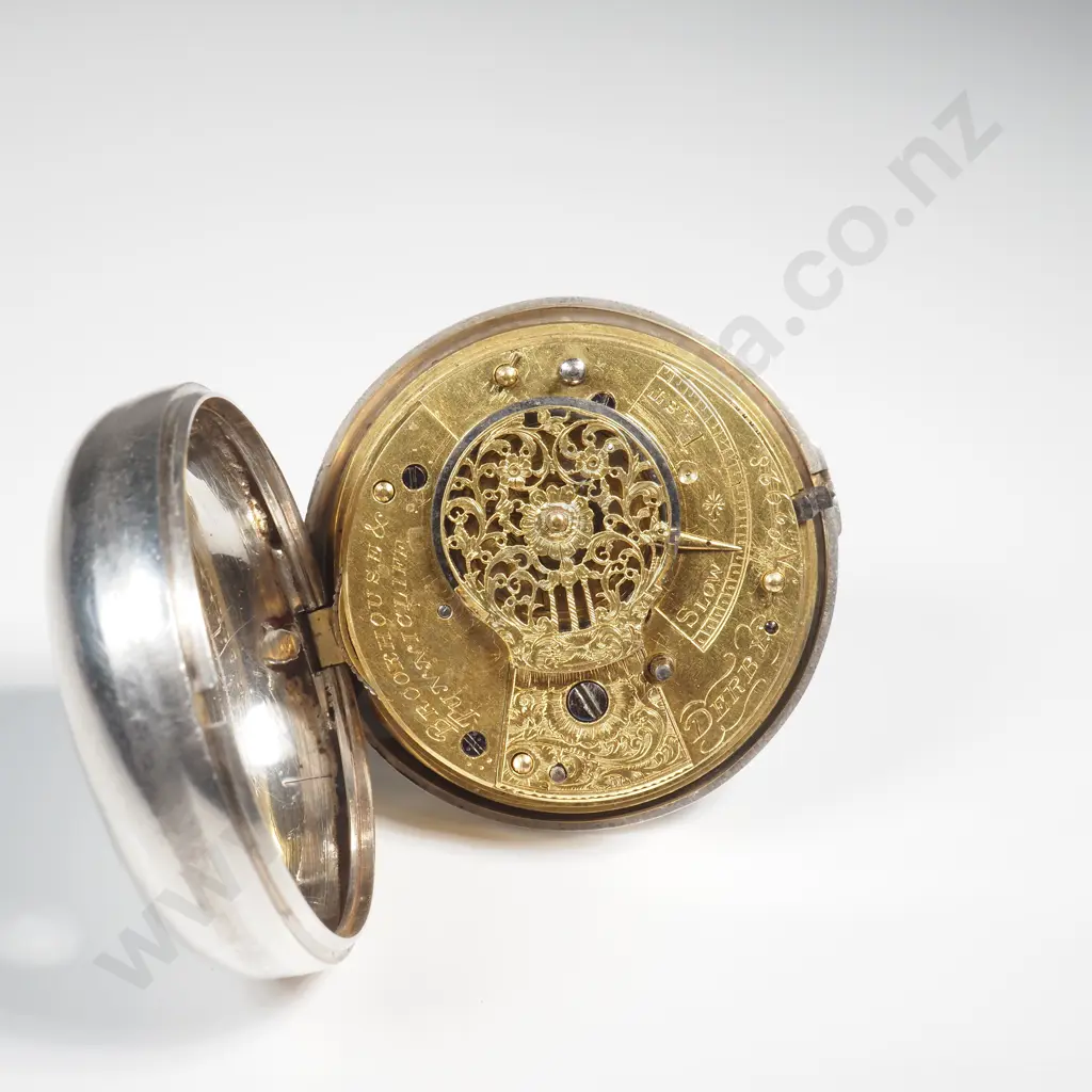Impressive 1819 Verge Movement Sterling Silver Pair Case Pocket Watch Image 1++
