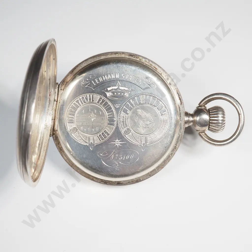 Sterling Silver Lehmans Patent Pocket Watch A/F Image 1++