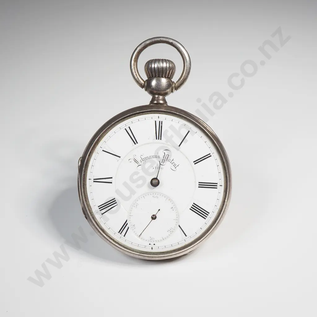 Sterling Silver Lehmans Patent Pocket Watch A/F Image 1++
