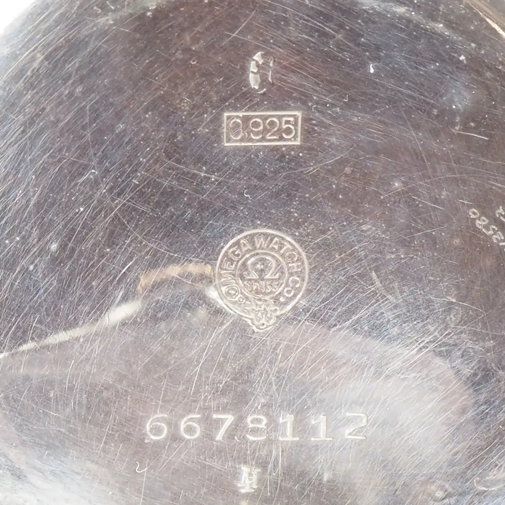 Antique Sterling Silver Omega Pocket Watch Chronograph A/F Image 1++