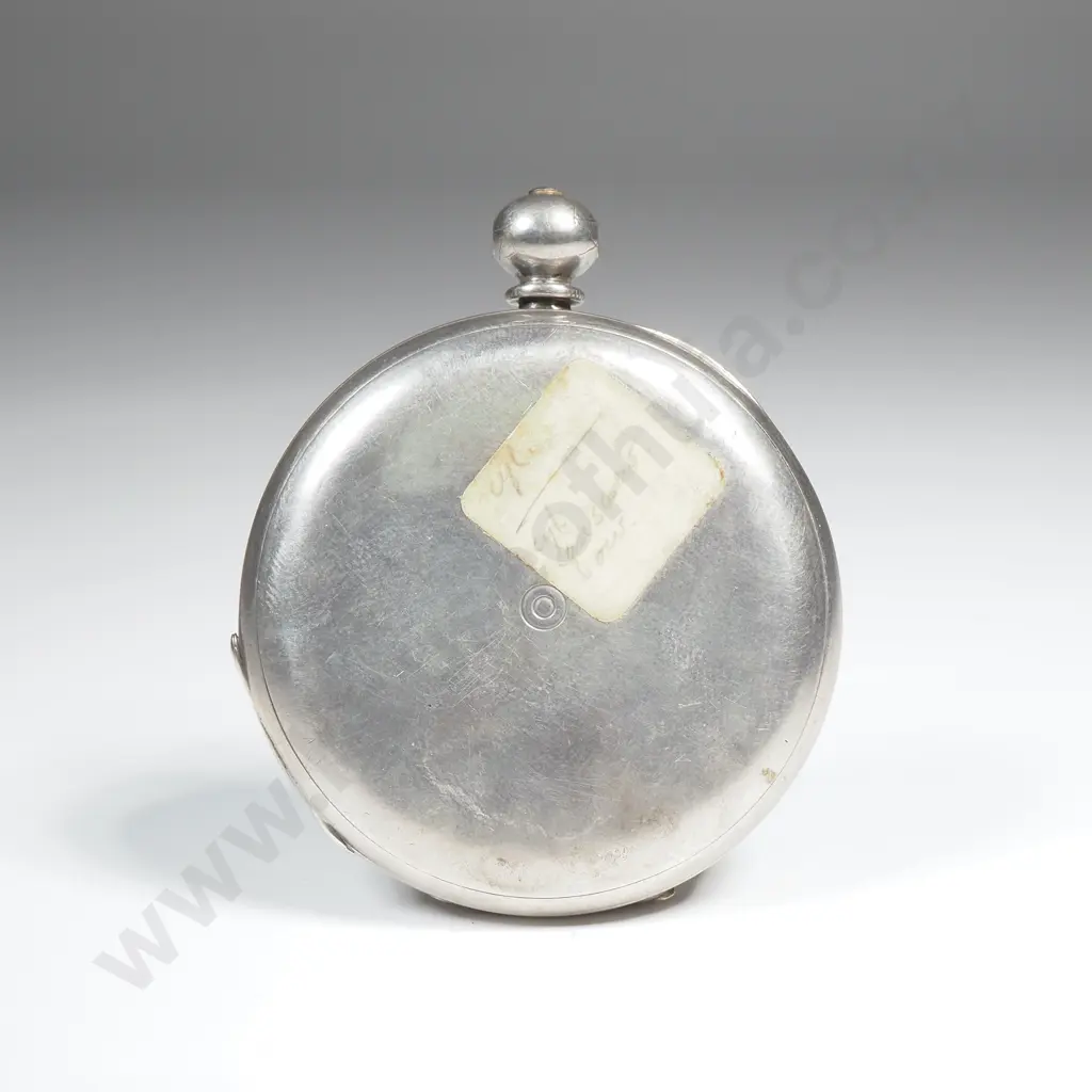 Fine Silver Half Hunter Pocket Watch A/F w Replacement Glass Image 1++