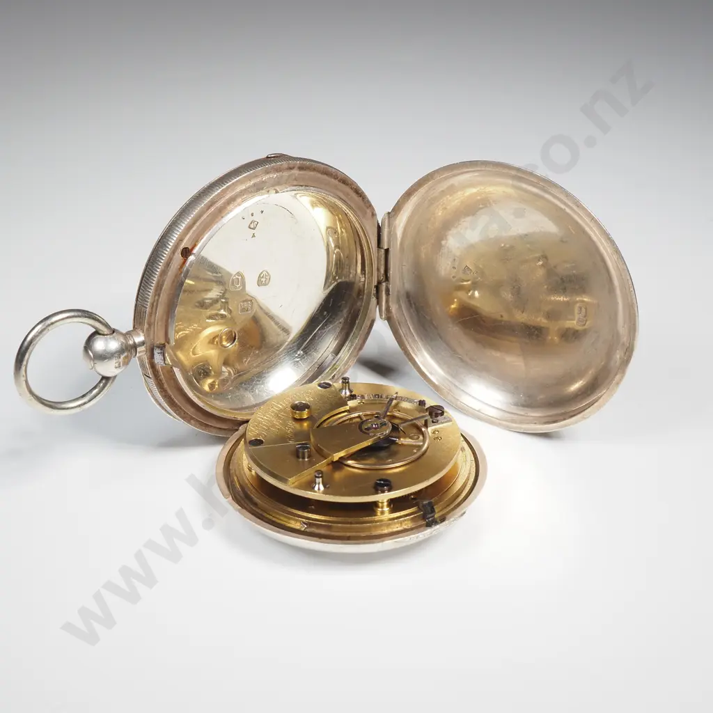 Sterling Silver Rotherhams Full Hunter Pocket Watch Image 1++
