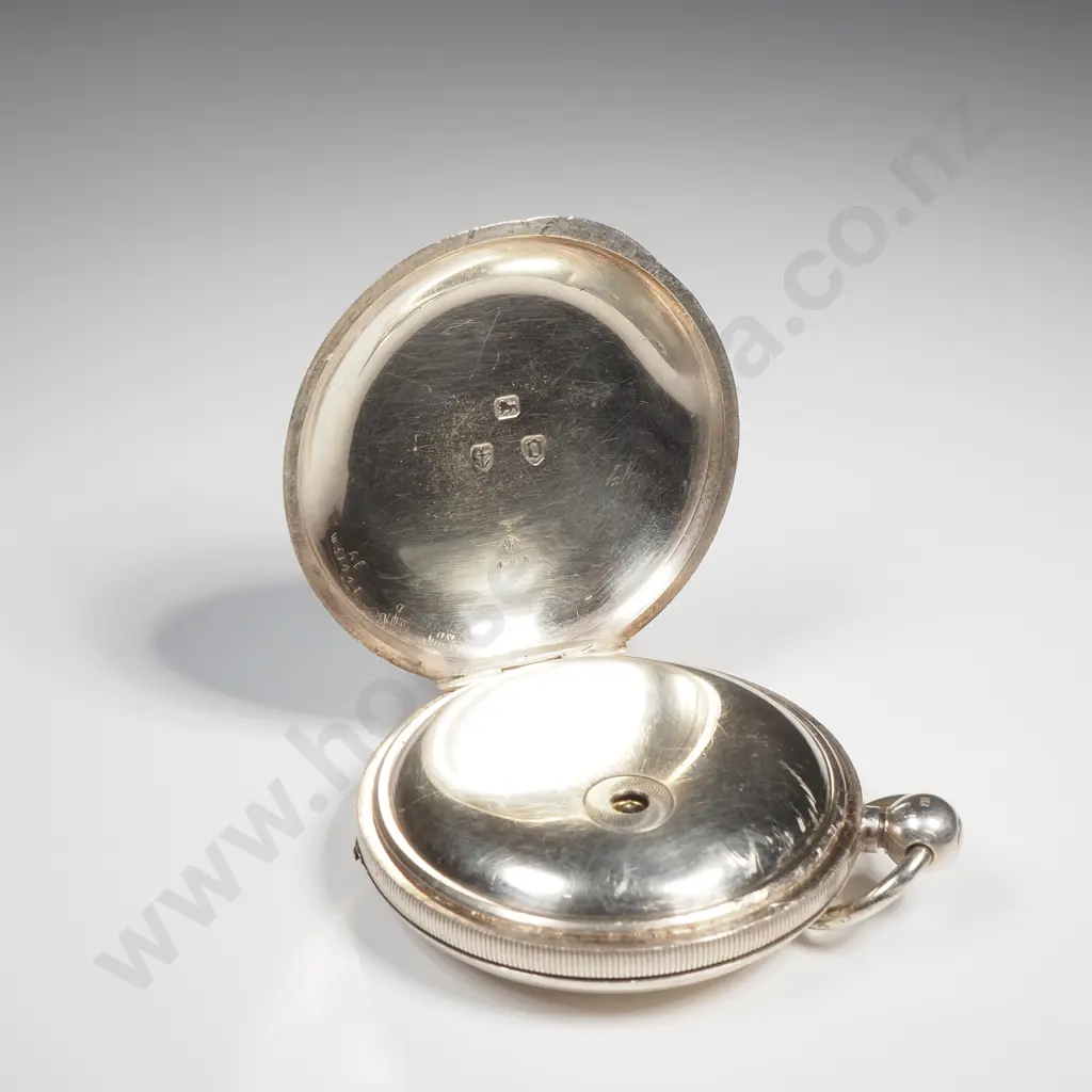 Sterling Silver Rotherhams Full Hunter Pocket Watch Image 1++