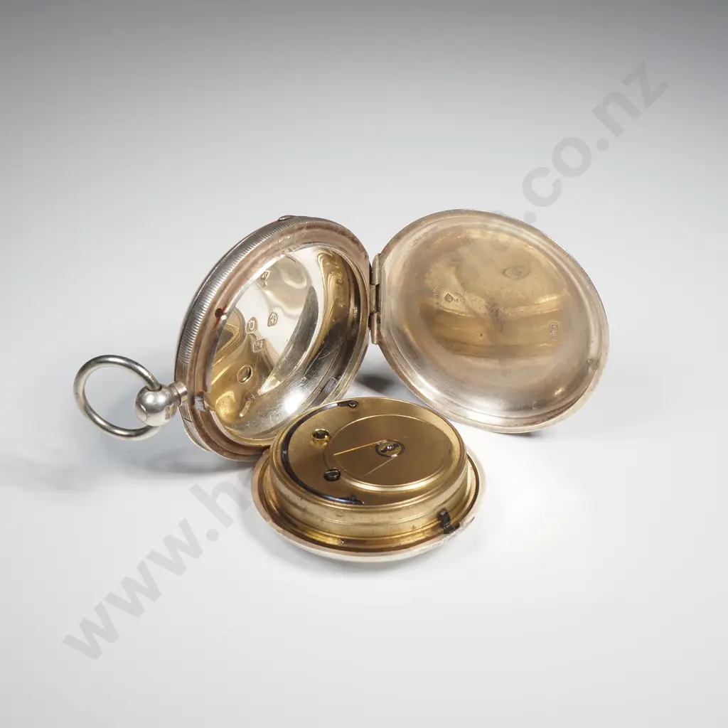 Sterling Silver Rotherhams Full Hunter Pocket Watch Image 1++