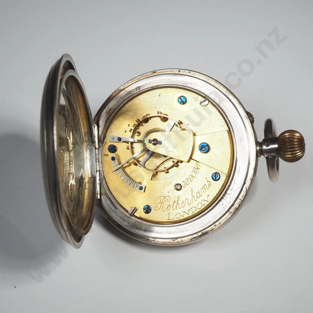 Sterling Silver Rotherhams Pocket Watch A/F w British Hallmarks Image 1++