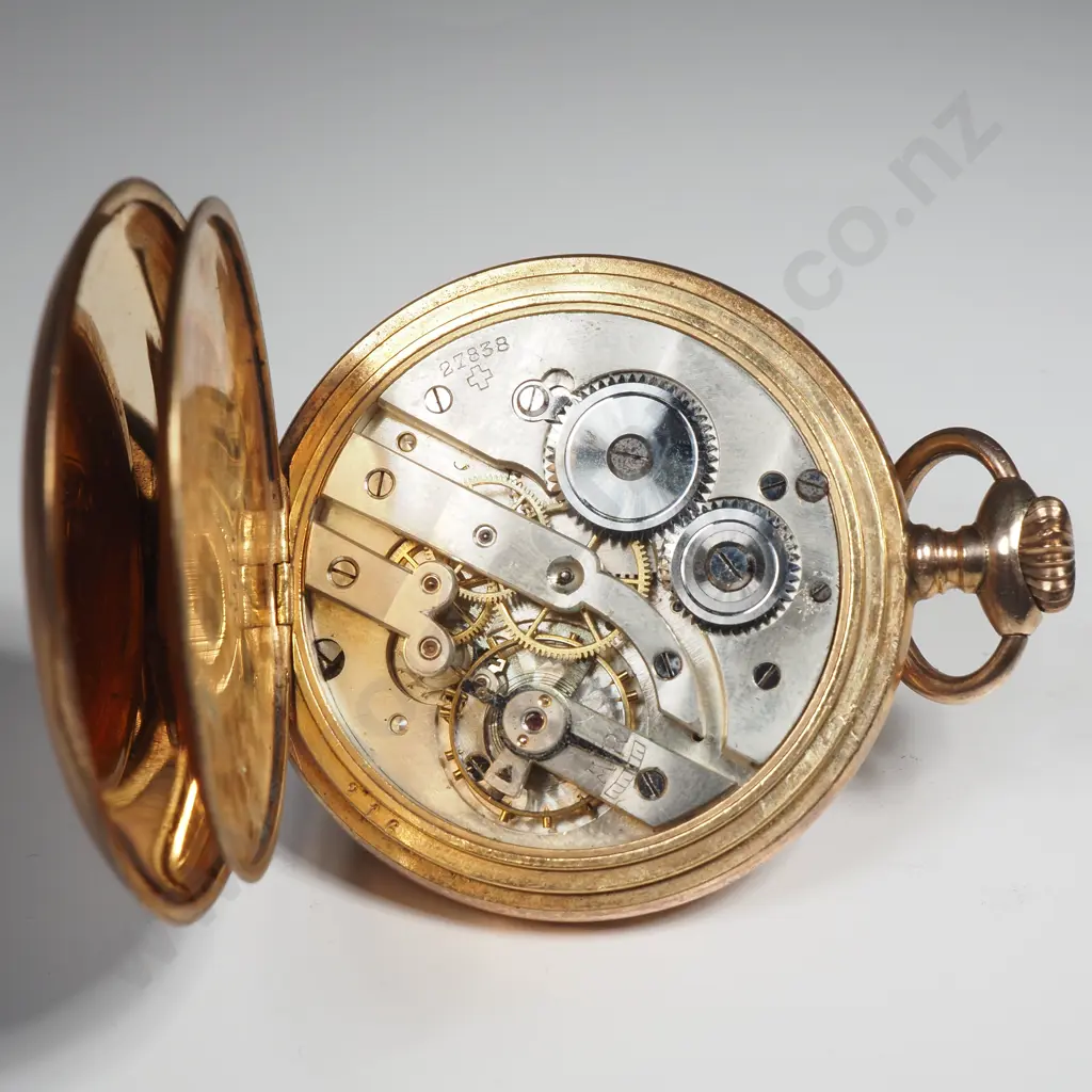 Piccardo & Cie Rare Jump Hour Retrograde Pocket Fob Watch Image 1++