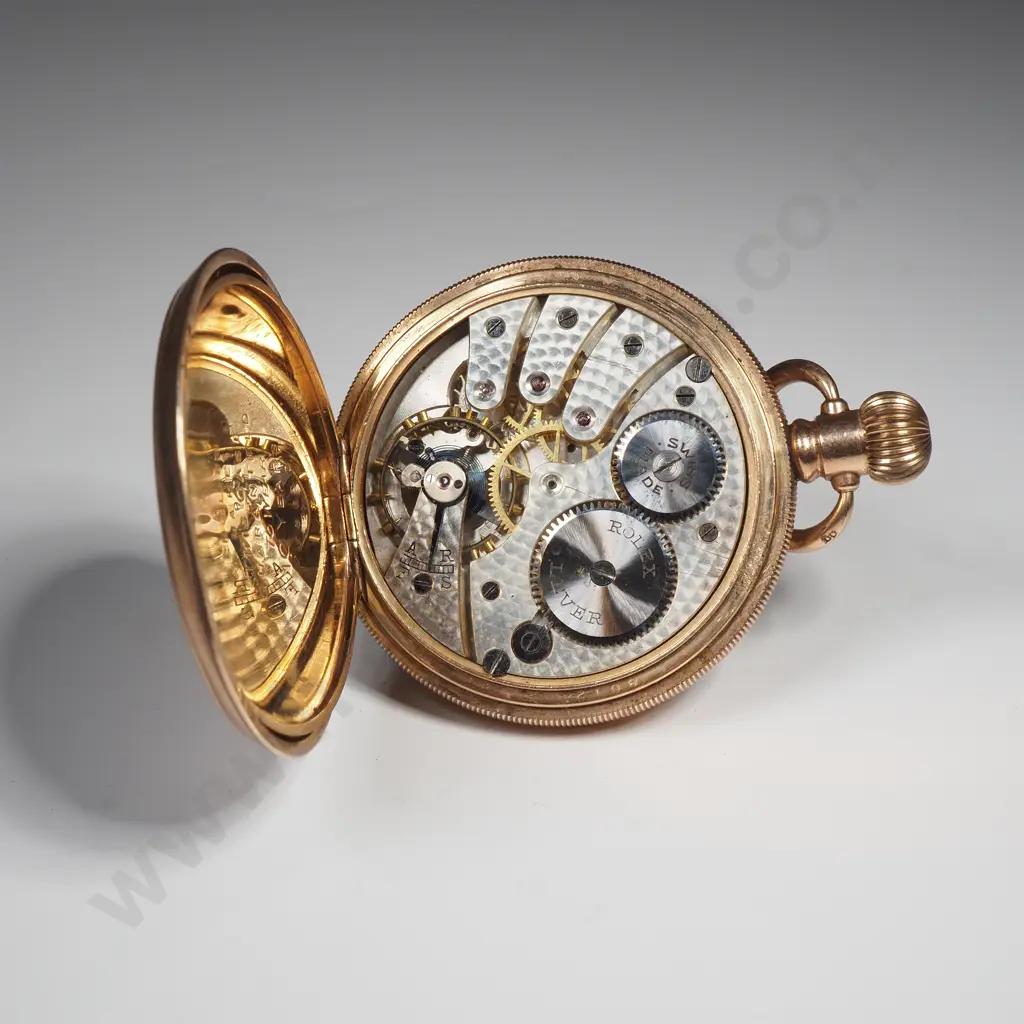 Rolled Gold Rolex Pocket Watch w New Zealand Retailer on Dial Image 1++