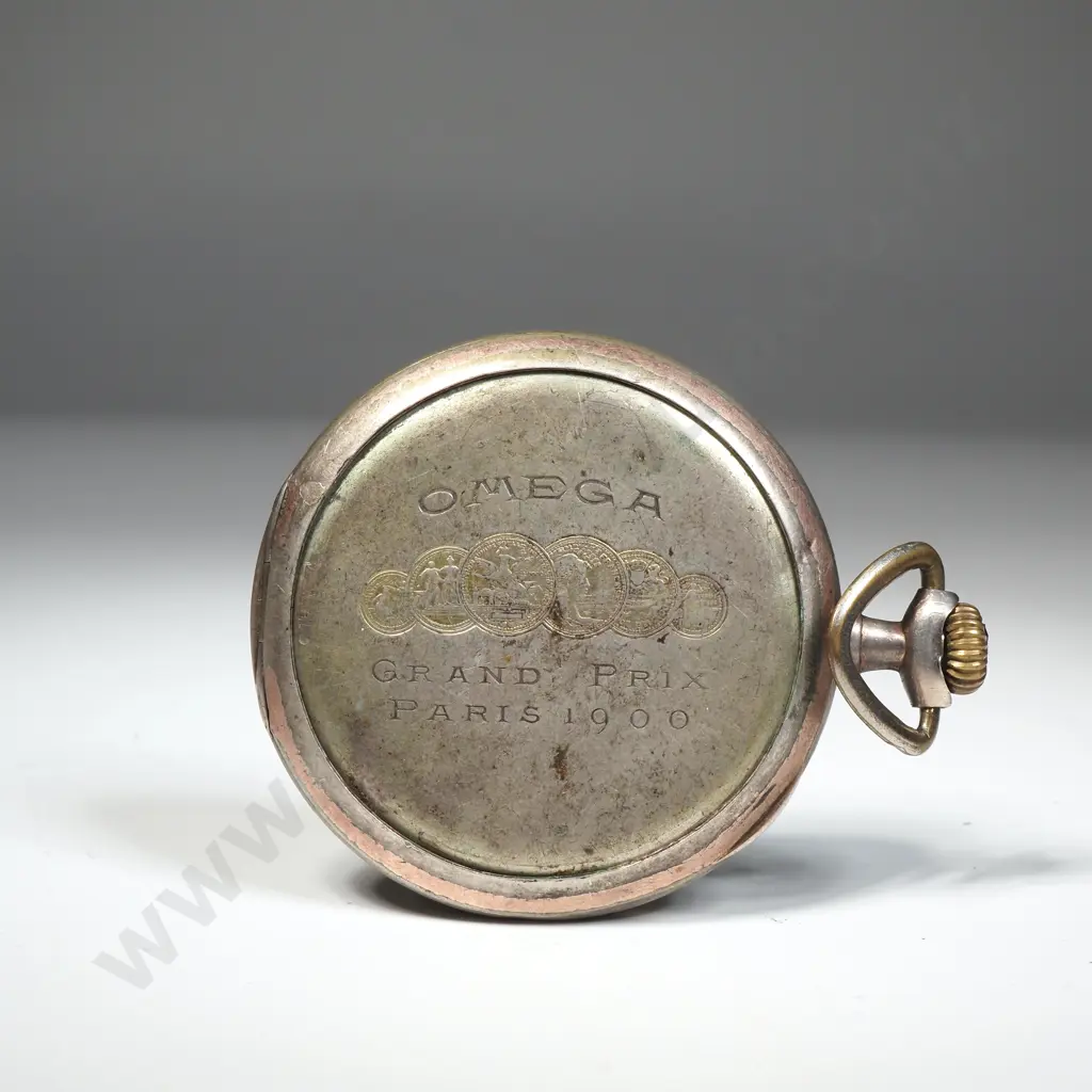 Antique Omega Pocket Watch - Grand Prix on Reverse A/F Image 1++
