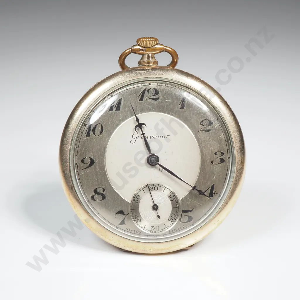 Vintage Grosvenor Rolled Gold Pocket Watch Image 1++