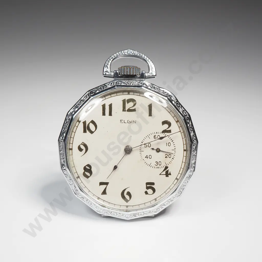 Antique Art Deco Elgin Pocket Watch Image 1++
