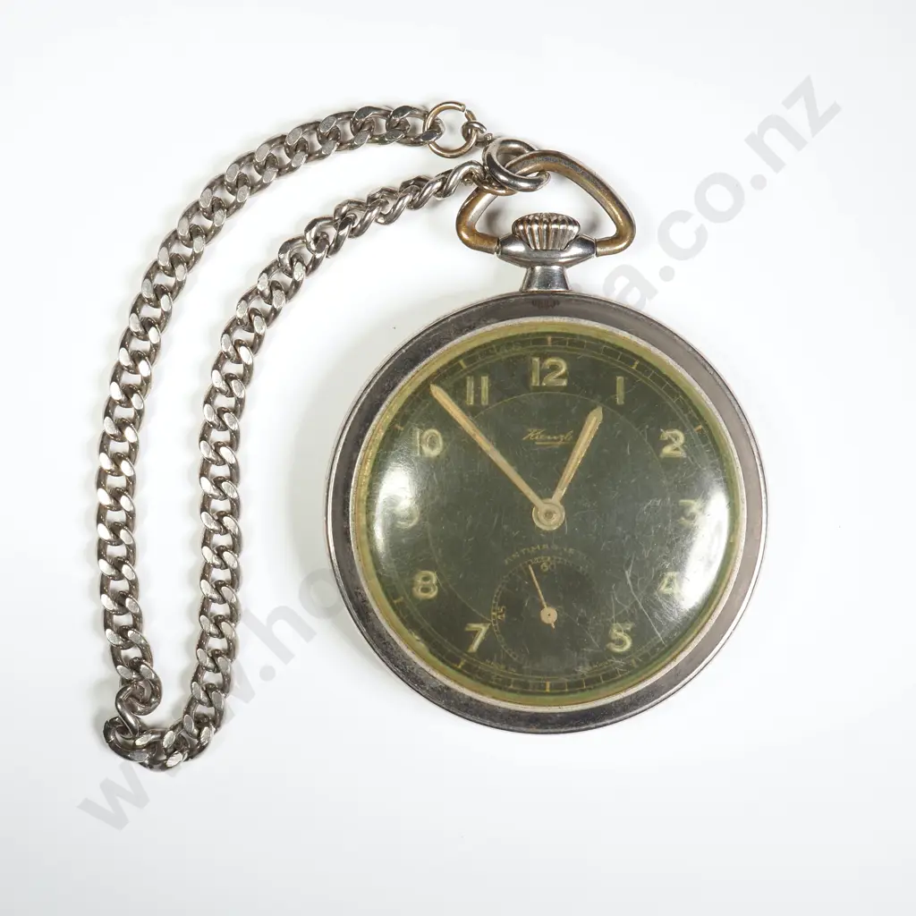 Antique Black Dial Pocket Watch Image 1++