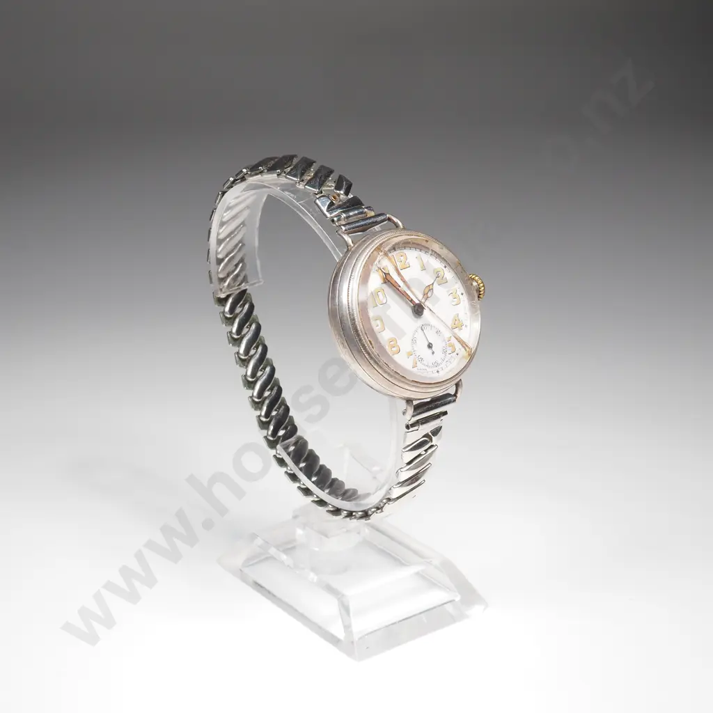Antique Sterling Silver Trench Watch Style Wristwatch Image 1++