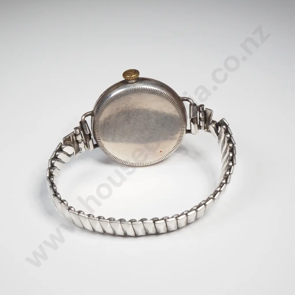 Antique Sterling Silver Trench Watch Style Wristwatch Image 1++