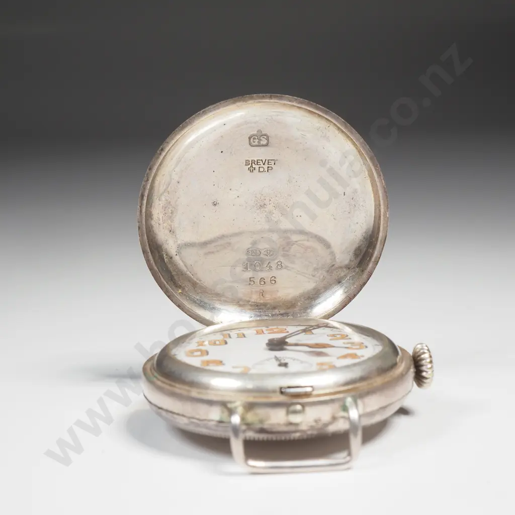 WW1 Military Sterling Silver Hunter Wristwatch Trench Watch Image 1++