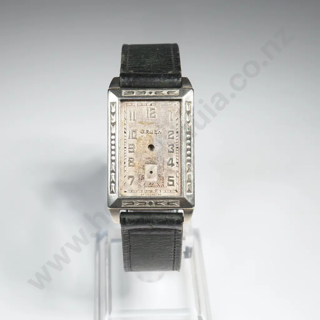Antique Art Deco Gruen Wristwatch - 14ct Gold Reinforced w Metal - A/F Image 1++