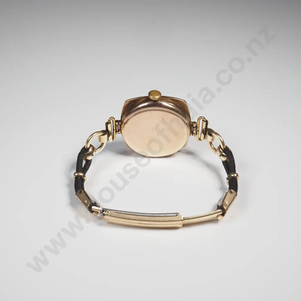 Antique Ladies 9ct Gold Rolex w Engine Turned Dial Image 1++