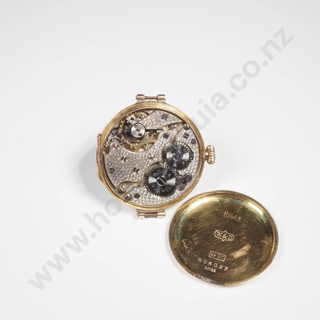 Scarce 9ct Gold Rolex Ladies Half Hunter Wristwatch Image 1++